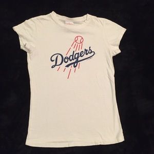 Los Angeles Dodgers White T-Shirt- Size: S